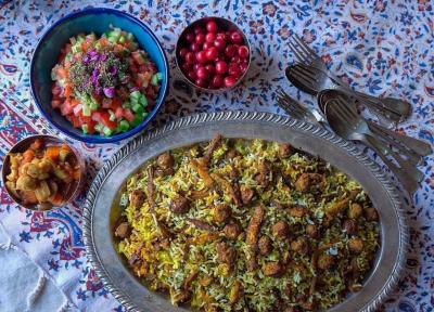 طرز تهیه کلم پلو شیرازی با گوشت قلقلی و سبزی خشک یا تازه