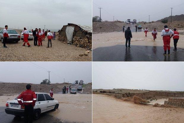 امدادرسانی به حادثه دیدگان سیل در استان بوشهر، توزیع اقلام زیستی